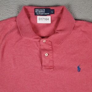 Ralph Lauren Polo Shirt Mens Large Red Pony Golf Casual Short Sleeve